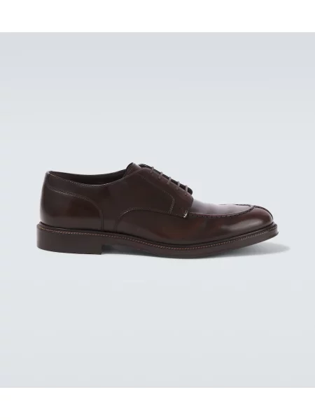 Pantofi derby Brunello Cucinelli din piele maro