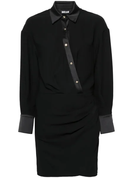 Rochie mini Just Cavalli din crep de costum negru