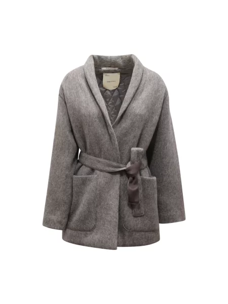 Płaszcz Emma&gaia wełniany ocieplany szary