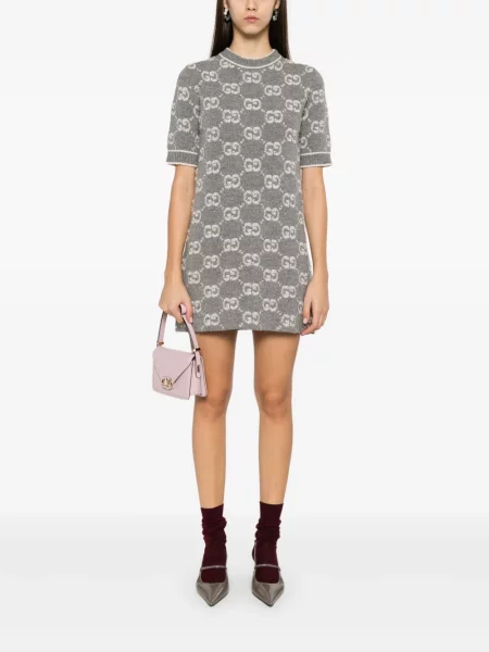 Rochie mini Gucci din jacard gri