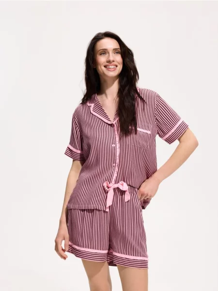Reserved Pijama cu mască de dormit maro-închis maro