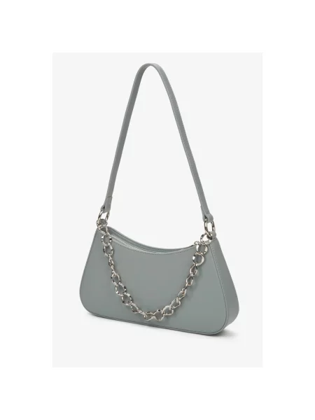 Кожаная сумка-багет Estro серая