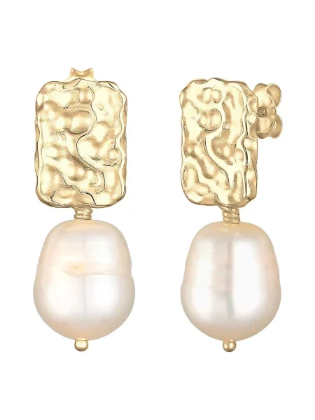 ELLI PREMIUM Uhani zlata / biserno bela