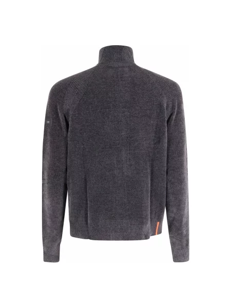 Aksamitny sweter Rrd szary