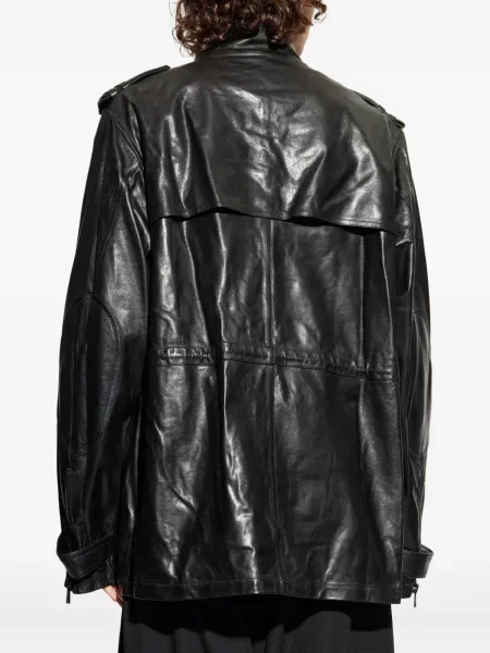 Geanta de piele Balmain negru