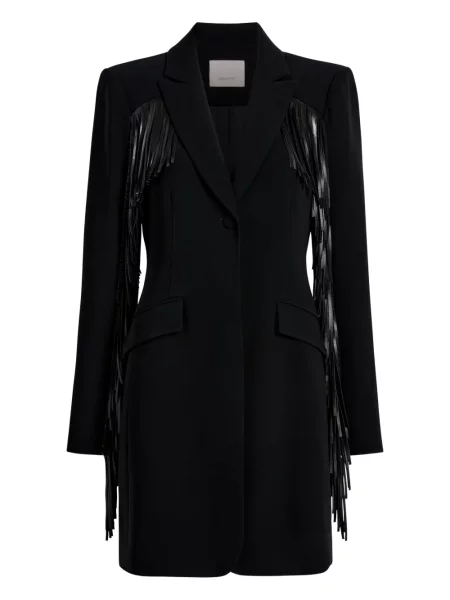 Rochie mini Cinq A Sept cu franjuri de costum negru