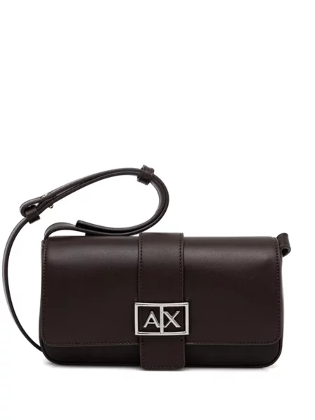 Torebka crossbody Armani Exchange z naszywkami brązowa