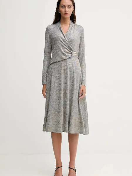 Joseph Ribkoff rochie midi evazați argintiu