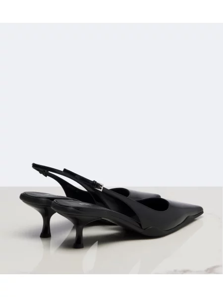Pantofi cu toc Prada din piele slingback negru