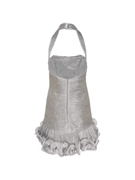 Rochie mini Stolen Stores cu volane cu gât halter gri
