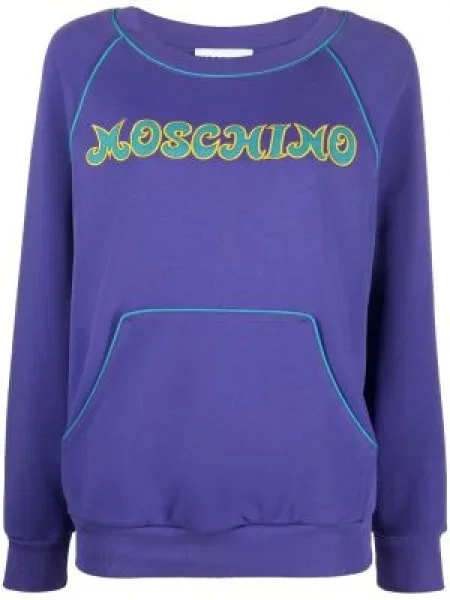 Hanorac Moschino cu broderie albastru