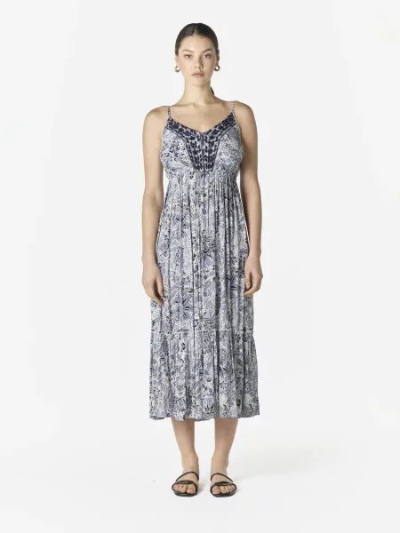 KOROSHI Rochie albastru marin / opal alb