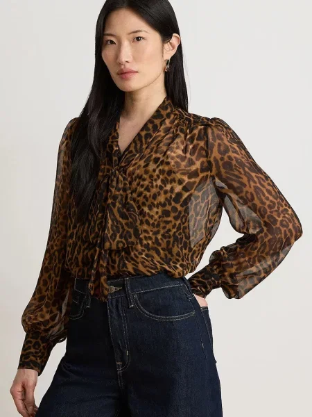 Lauren Ralph Lauren bluză pentru femei maro
