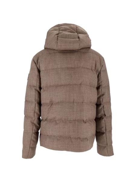 Jakna Fay s kapuljačom s houndstooth uzorkom smeđa