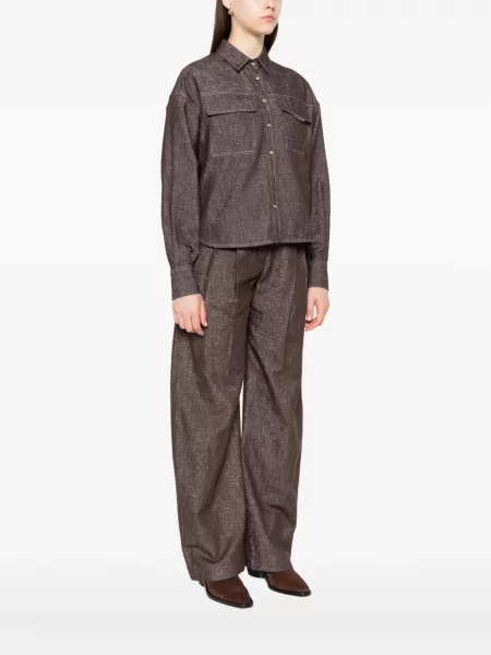 Koszula Brunello Cucinelli brązowa