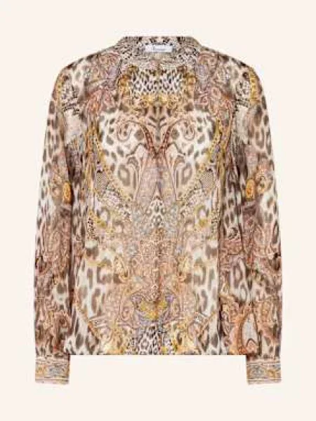 Princess Goes Hollywood Bluzka Jedwabna Z Ozdobnymi Kamykami braun beżowa