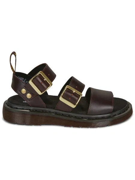 Pantofi Dr. Martens din piele cu bretele maro