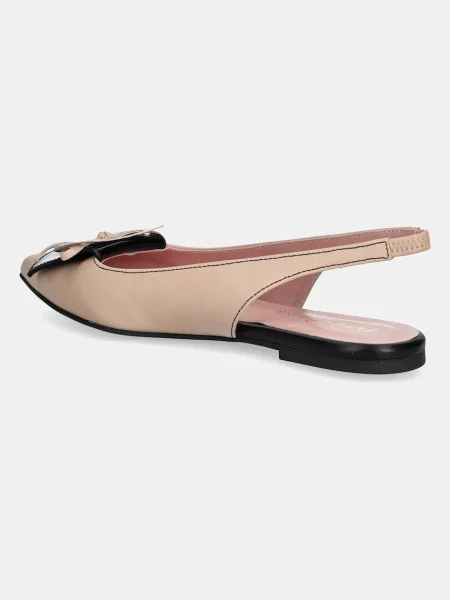 Kožené baleríny Pretty Ballerinas Ella s odkrytou patou béžová