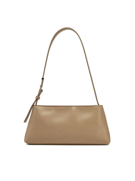 Táska Calvin Klein Embossed Logo Shoulder Bag bézs