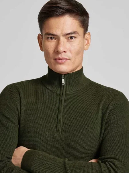 Sweter z dzianiny z kołnierzem model ‘lagoon’ Matinique
