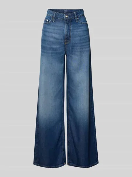 Jeansy z szerokimi nogawkami w 5 kieszeni model BELLFLOWER' Guess niebieskie
