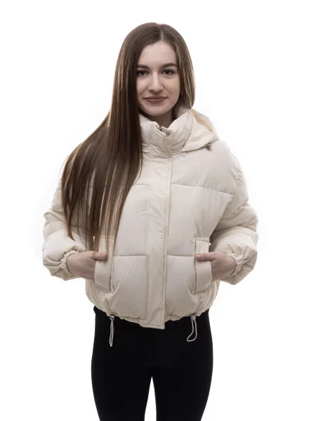 Демісезонна куртка STREAM молочний текстиль/поліестер