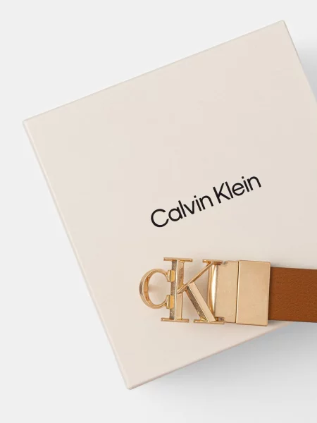 Bőr megfordítható öv Calvin Klein barna