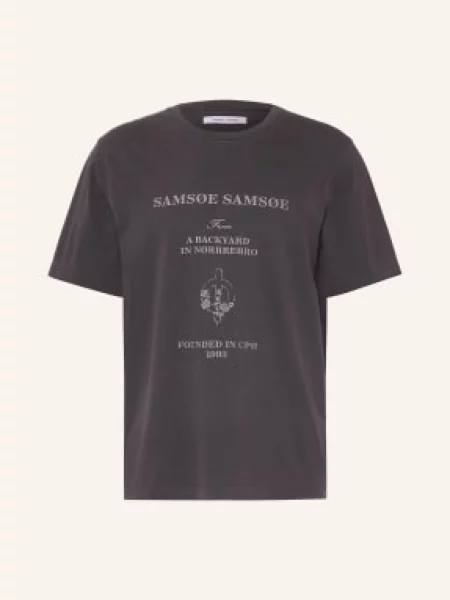 Samsøe Samsøe Tričko Sathomas tmavě šedá