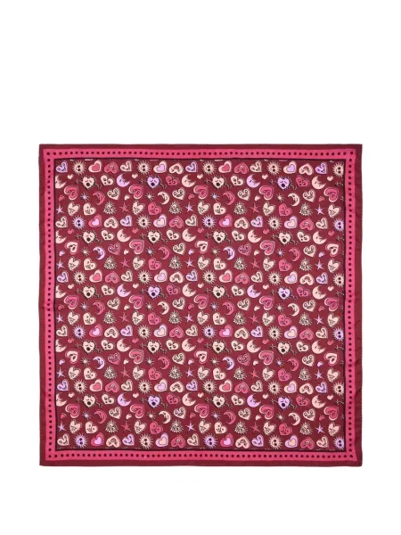Fular Paul Smith cu imagine cu motiv cu inimi roșu