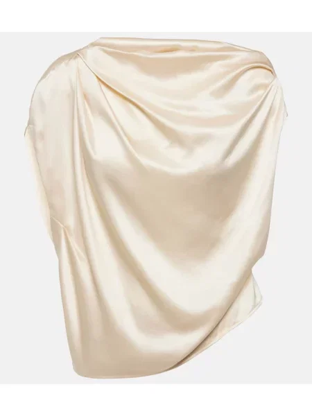 Satynowy top The Sei drapowany biały