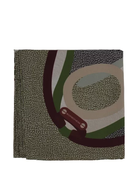 Fular Borbonese de mătase cu imagine cu imprimeu abstract verde