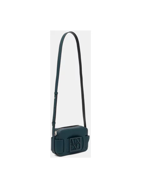 Armani Exchange torebka crossbody z imitacji skóry niebieska