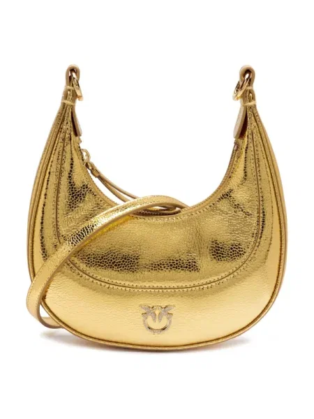Mini geanta hobo Pinko din piele mini auriu