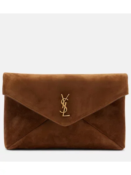 Geantă Saint Laurent din piele de căprioară maro