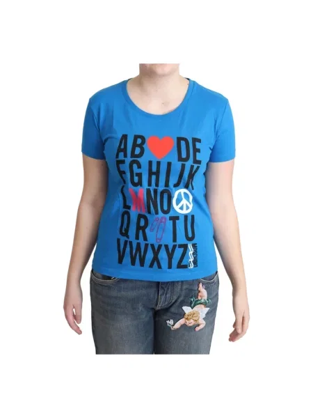 Koszulka Moschino z nadrukiem biznesowa niebieska