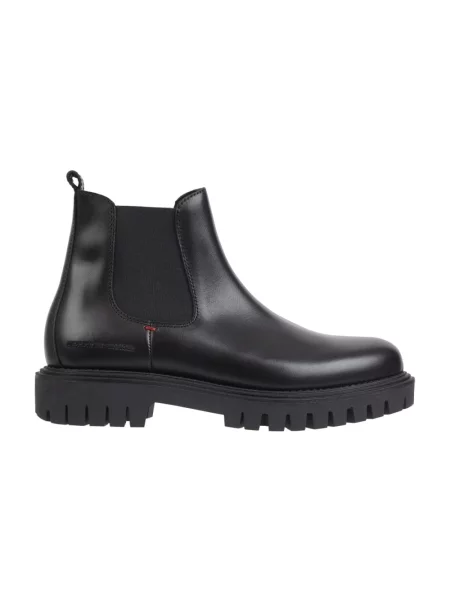 Buty do kostki Tommy Hilfiger skórzane chunky czarne