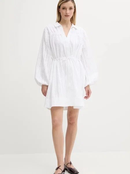 Samsoe Samsoe sukienka SAMANAROLA mini prosta biały