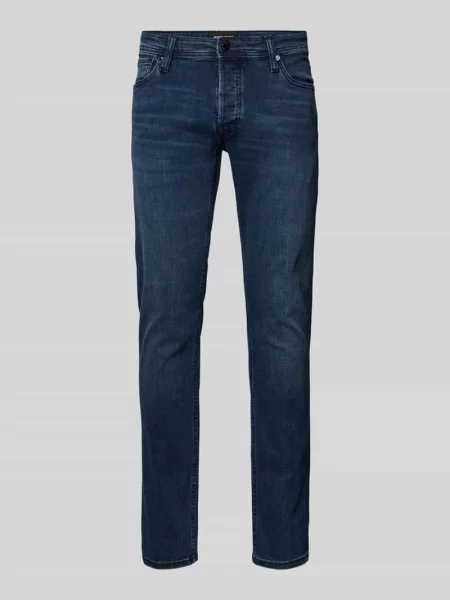 Jeansy o kroju slim fit z bawełny model ‘GLENN’ Jack & Jones niebieskie