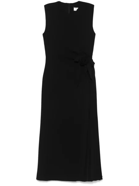 Rochie midi Nissa cu model floral până la genunchi de costum negru