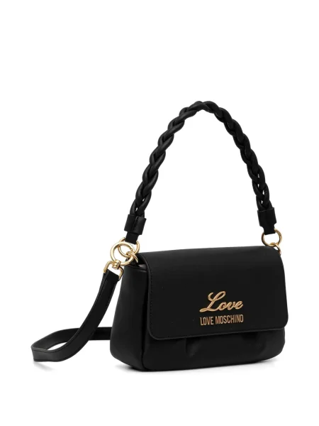 Torbica Love Moschino upletena s autogramom crna