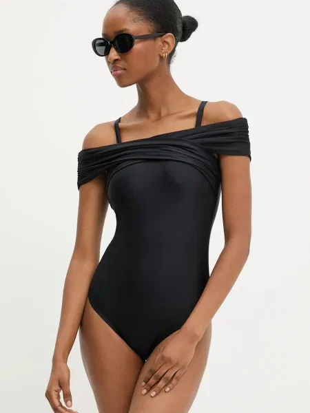 Jednodílné plavky Answear Lab mírně vyztužený košík černá