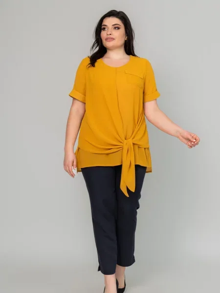 Туніка All Posa Комплект майка+накидка гірчичний текстиль