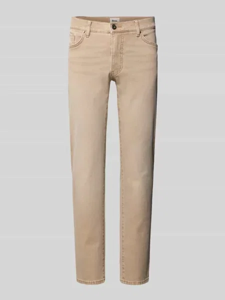 Jeansy Slim Fit z designem model Chuck' Brax beżowe