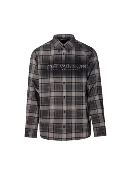 Koszula Off-white w kratę flanelowa biała