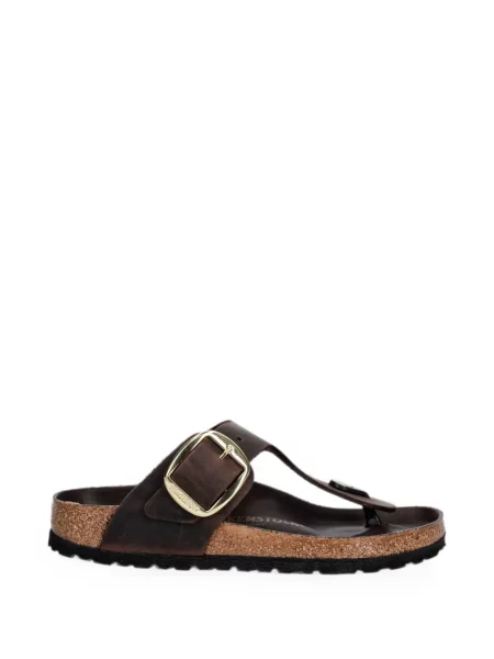 Sandale Birkenstock din piele cu cataramă maro