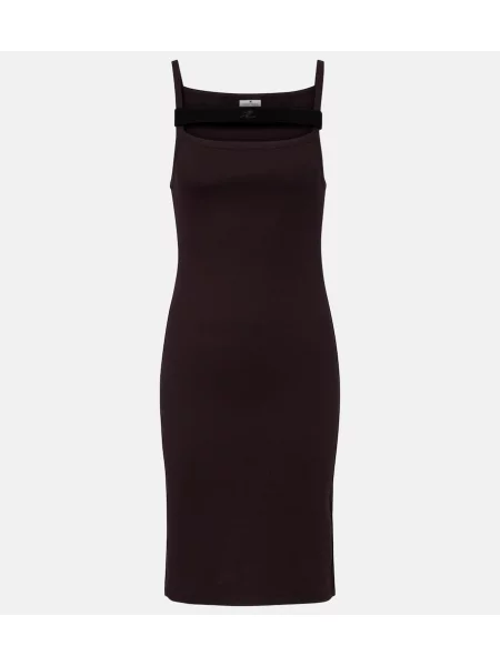 Rochie midi Courreges tricotate maro