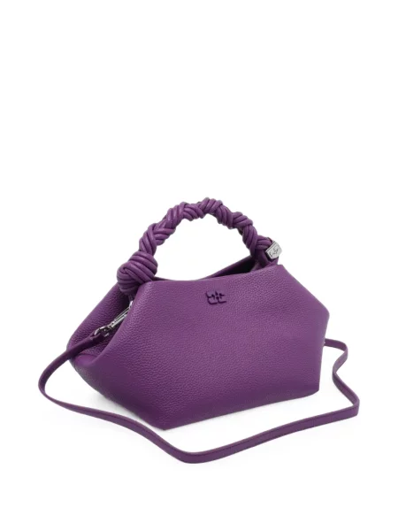 Geantă shopper Ganni țesută violet