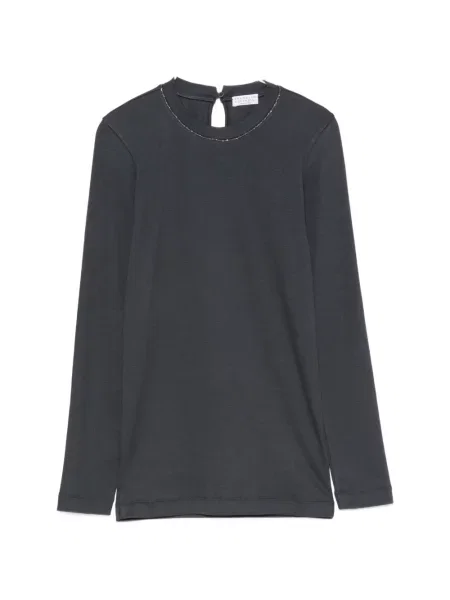 Lung tricou Brunello Cucinelli albastru