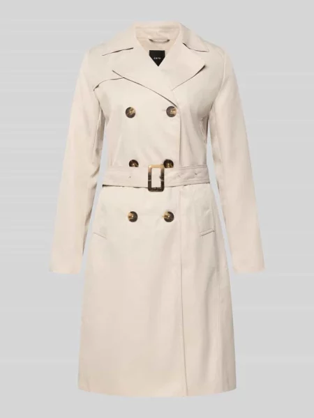 Trencz z paskiem i bocznymi wpuszczanymi Zero beżowy