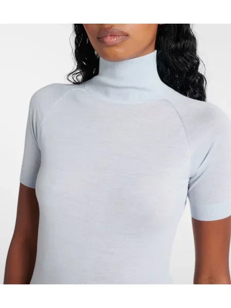 Body Alaïa de lână albastru